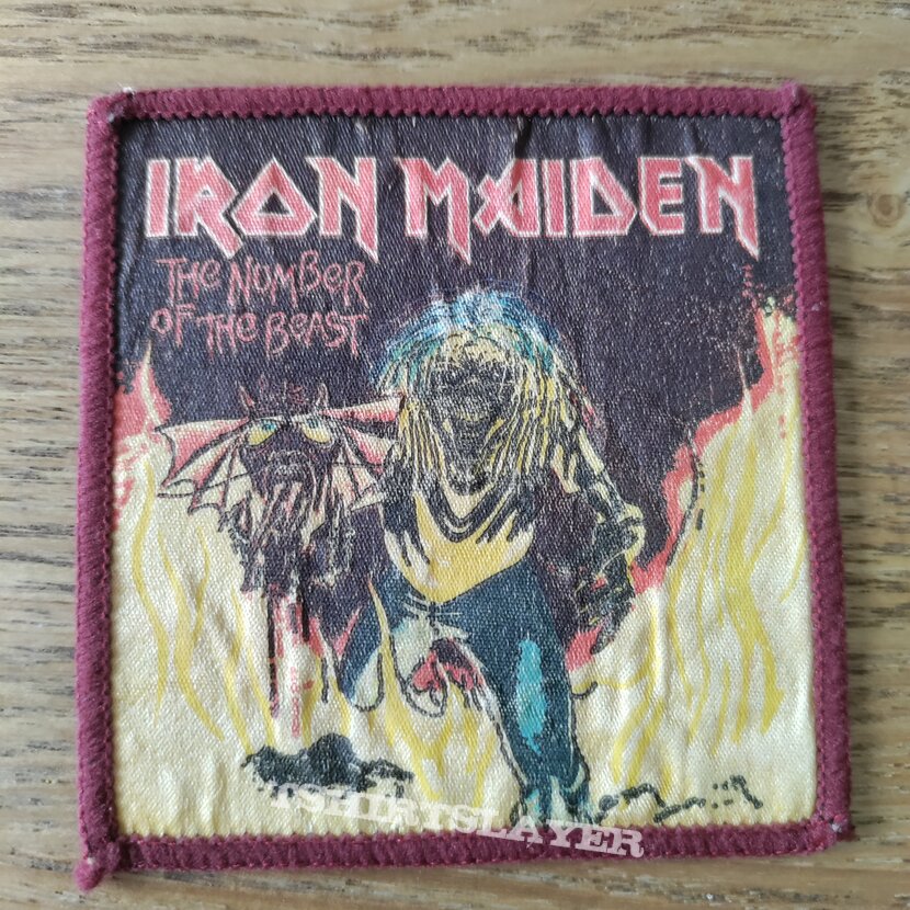 Iron Maiden Number of the Beast single square patch - red border Iron Maiden Number of the Beast single square patch - red border