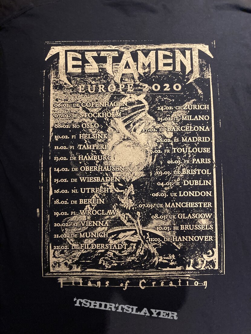 Testament Europe 2020 World War III Tourshirt