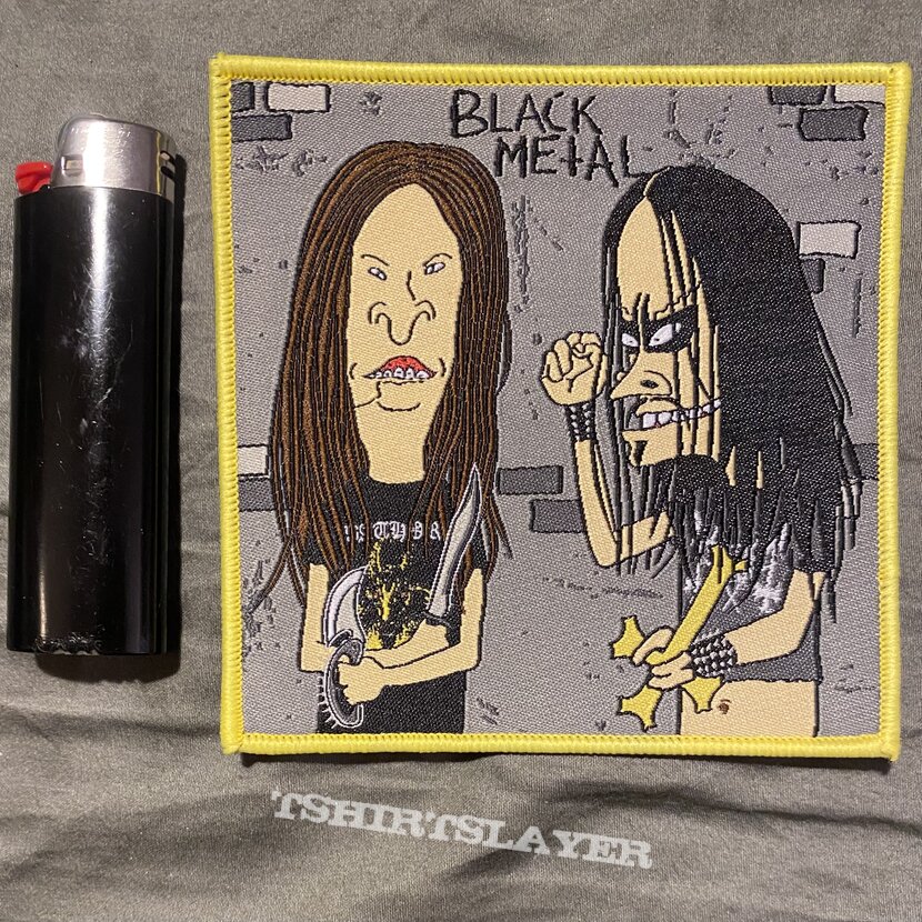 Beavis and Butt-head Norwegian Black Metal yellow border patch