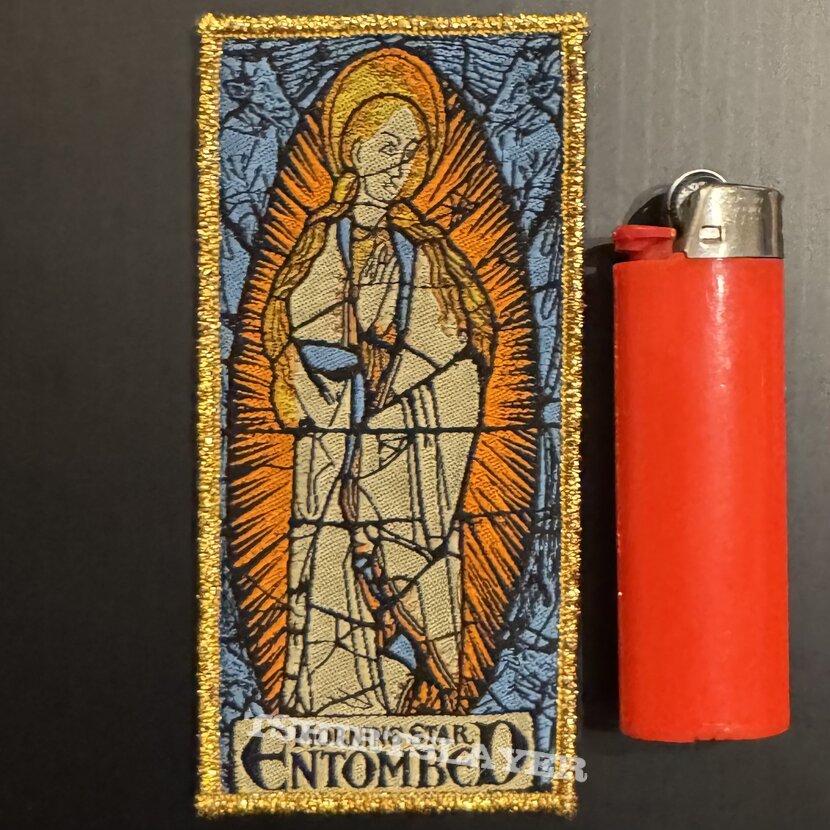 Entombed Morning Star Gold border vertical stripe patch