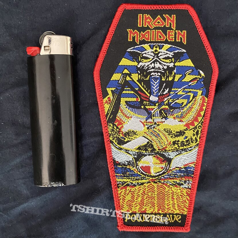 Iron Maiden Powerslave coffin red border patch