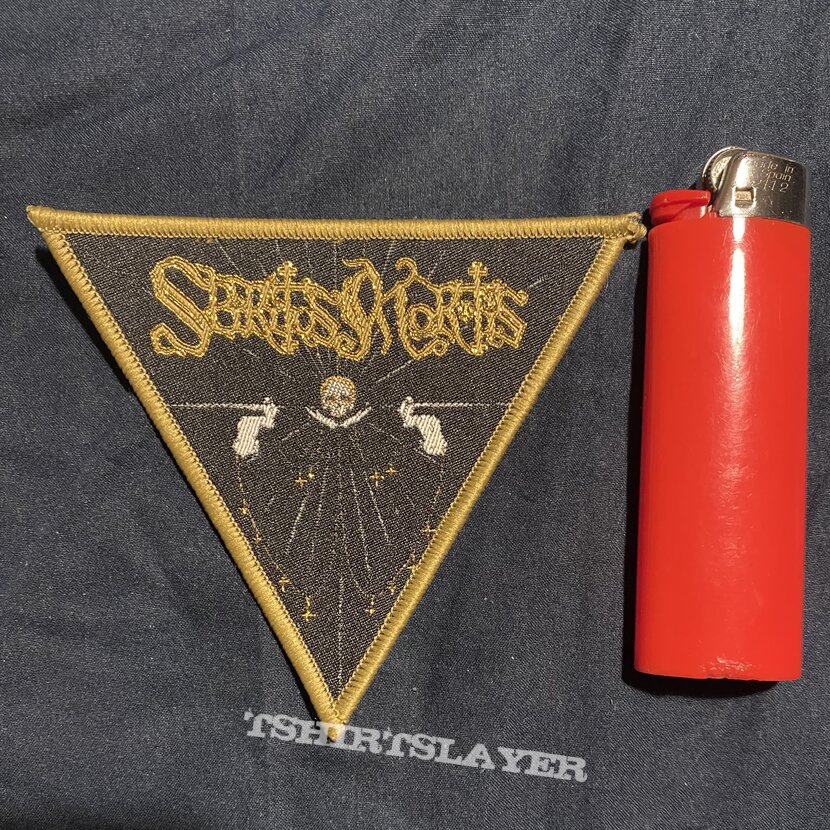 Spiritus Mortis Logo gold worded triangle patch
