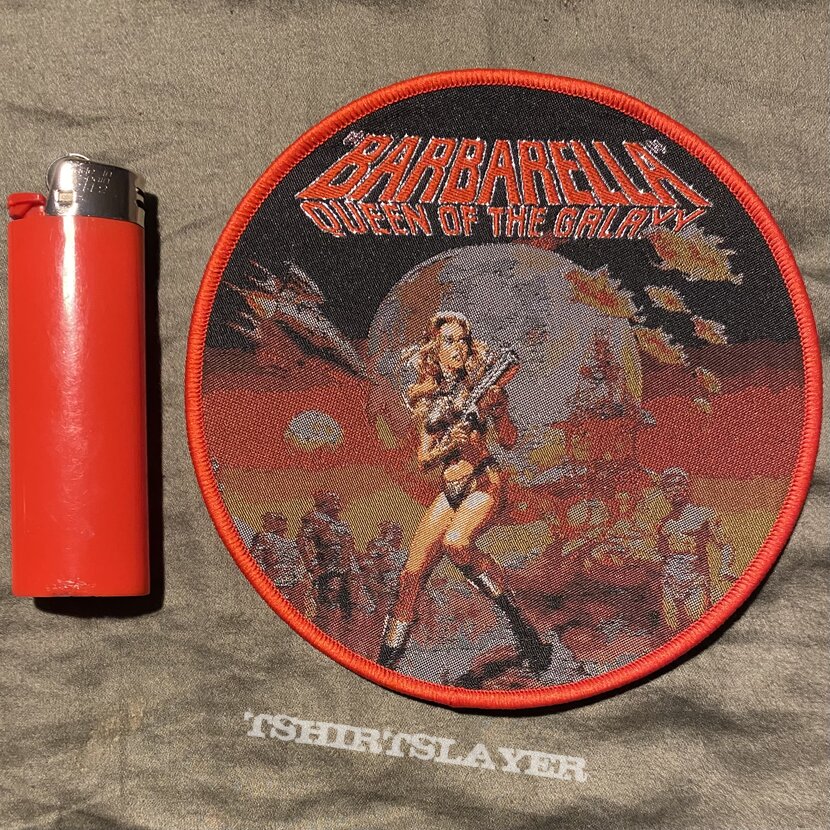 Barbarella Queen of the Galaxy red border large circular patch