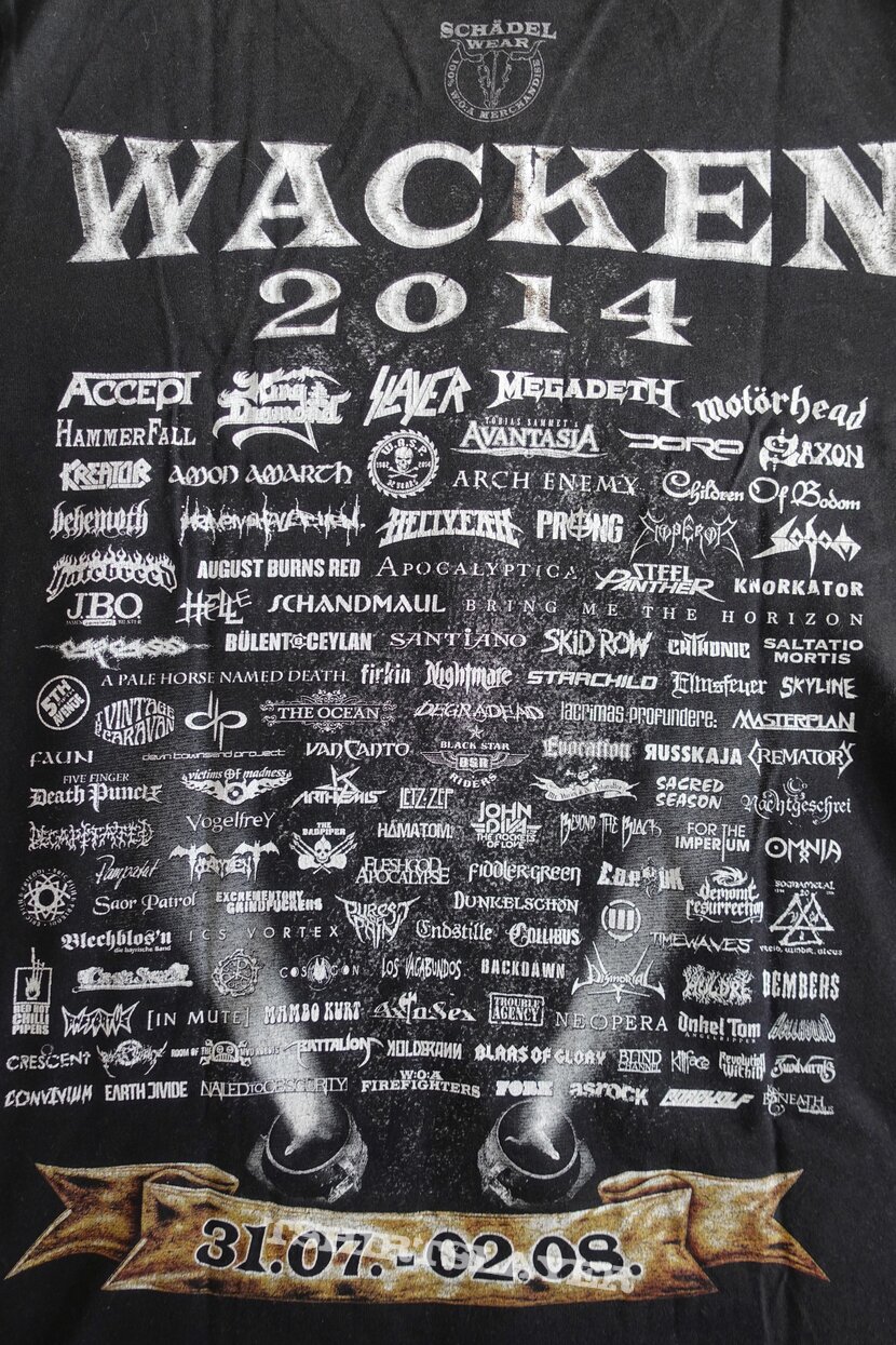 Accept Wacken Festival &quot;25th Anniversary&quot; 2014 T-Shirt with back print