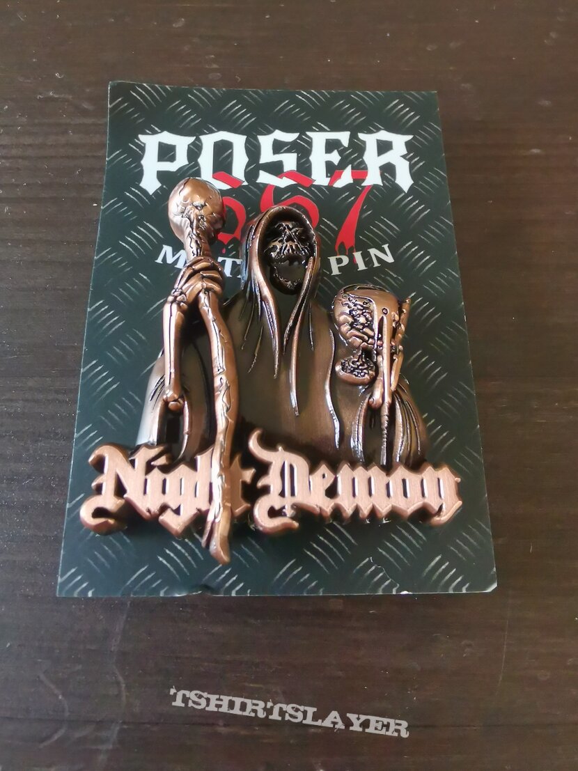 Night Demon Rocky antique copper pin