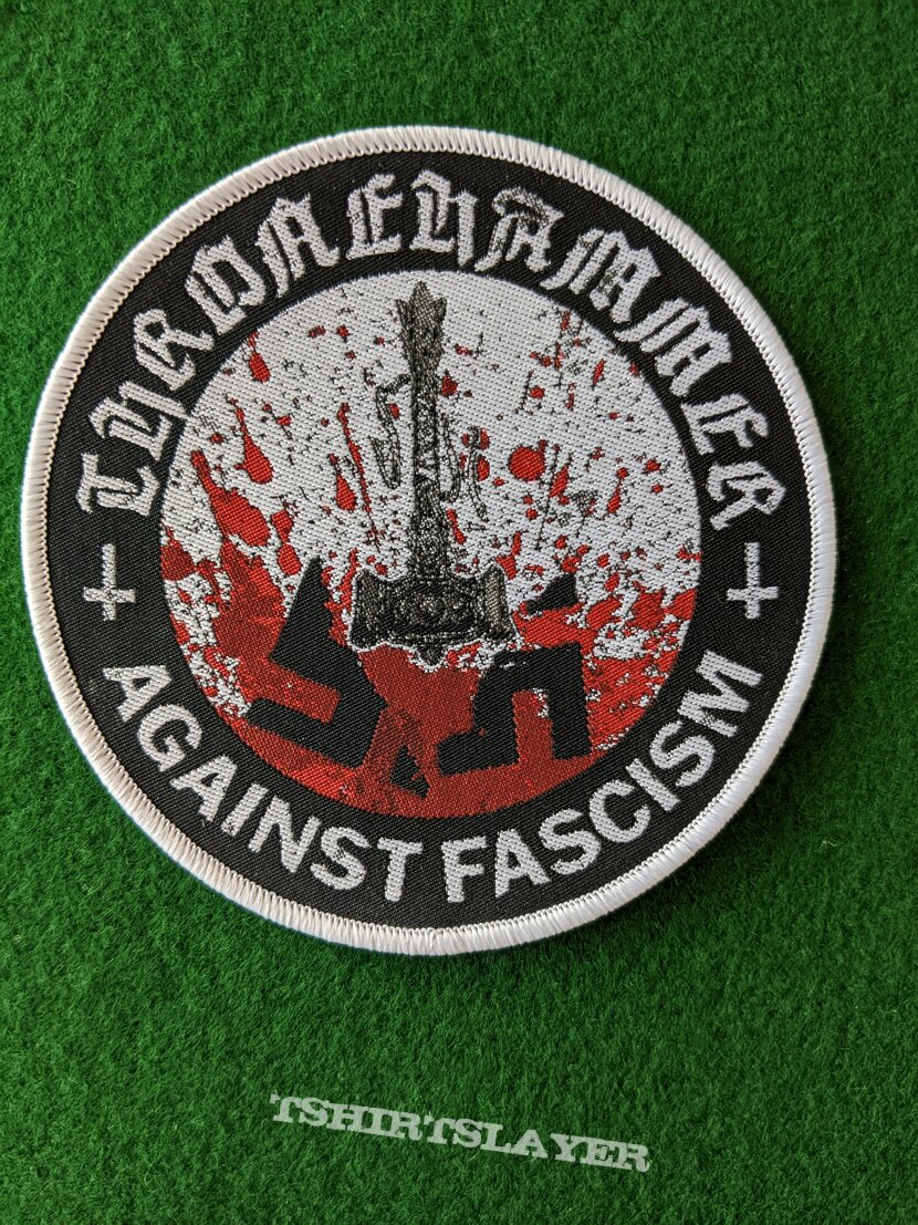 Thronehammer - Against Fascism (Circular White Border)