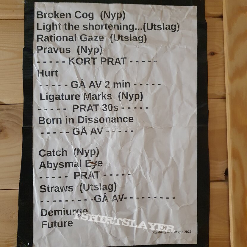 Meshuggah - Europe Tour 2022 Setlist