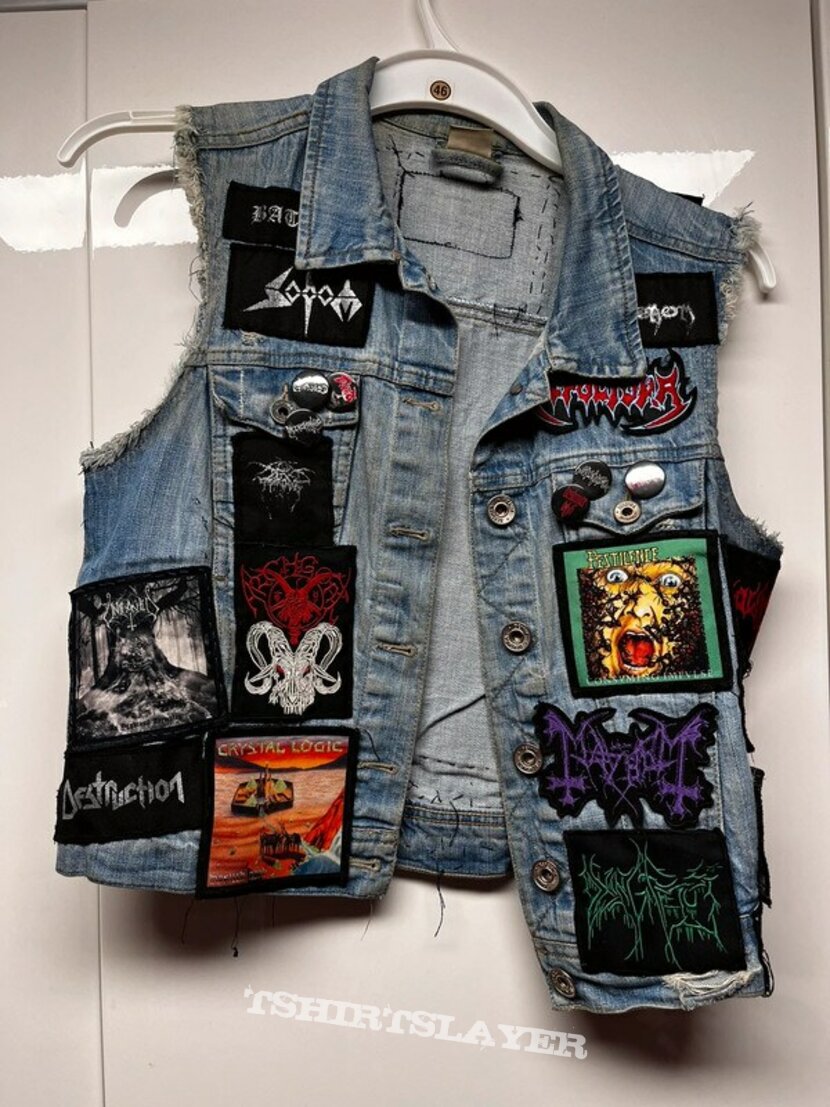 Mayhem Metal Vest Jeans Jacket From Thirft store