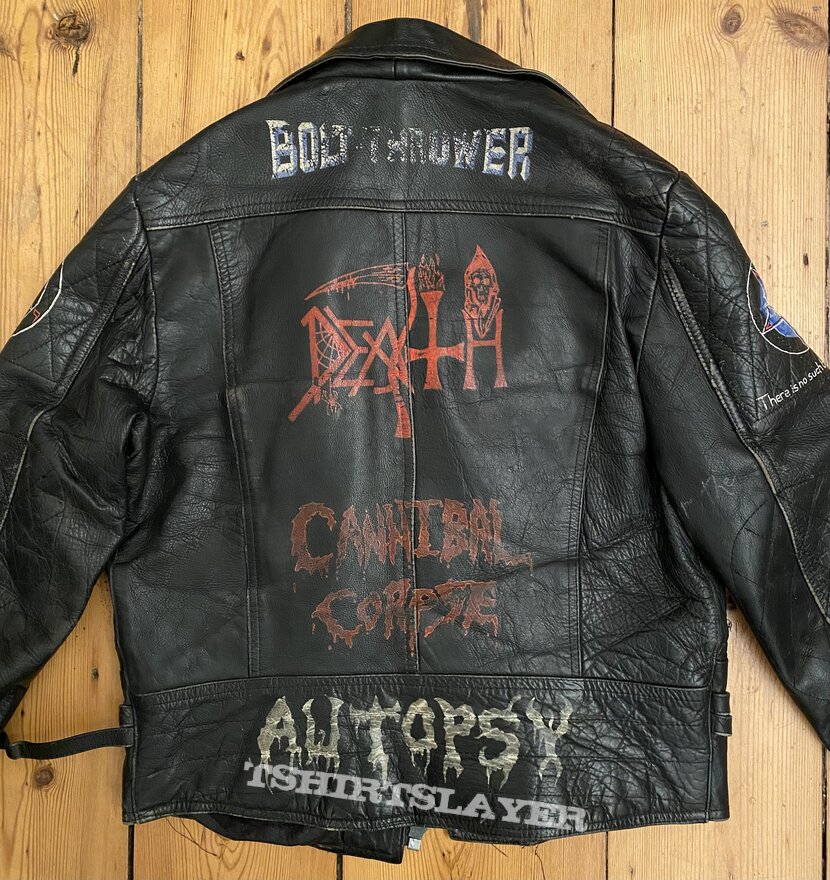 Bolt Thrower, Death, Cannibal Corpse, Autopsy Painted Leather Jacket |  TShirtSlayer TShirt and BattleJacket Gallery