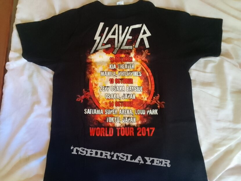 Slayer 2017 Asian Tour shirt - Philippines & Japan Tour Dates