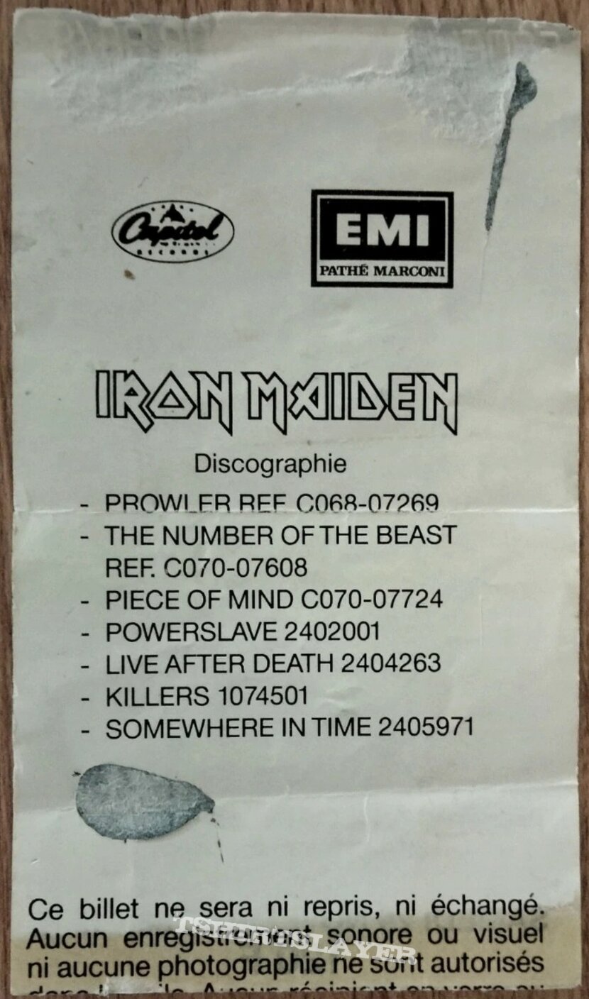 Iron Maiden 1986 Paris FRANCE 