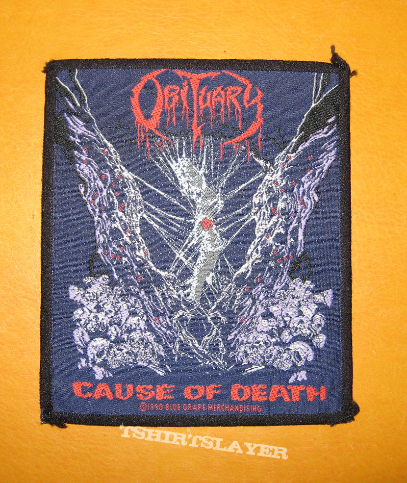 OBITUARY Cause Of Death original woven patch