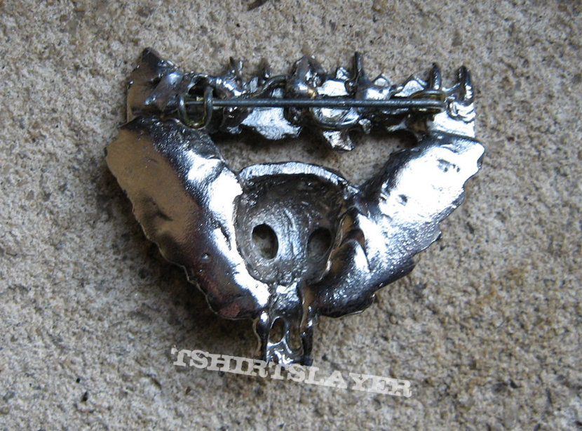 BLACK SABBATH winged skull - Heaven And Hell vintage tin / pewter cast brooch