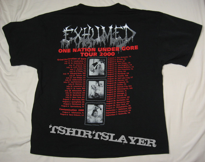 EXHUMED Slaughtercult / One Nation Under Gore Tour 2000 original shirt