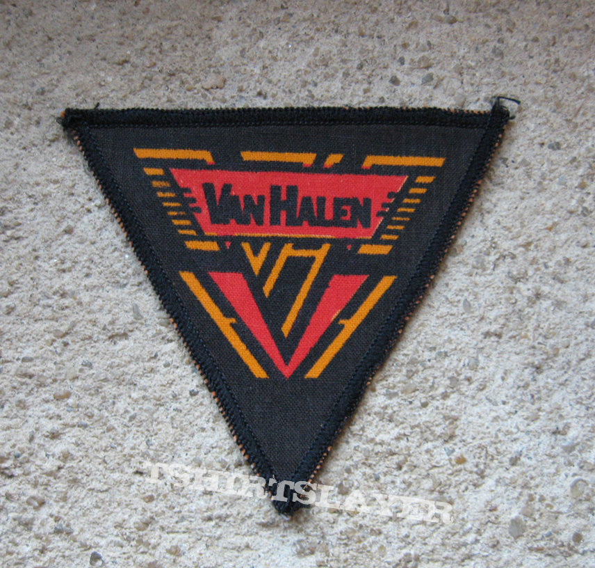 VAN HALEN red &amp; yellow logo vintage triangle printed patch