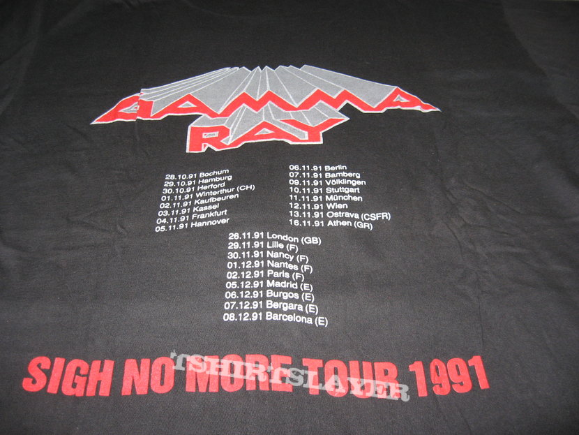 GAMMA RAY Sigh No More Tour 1991 original t-shirt