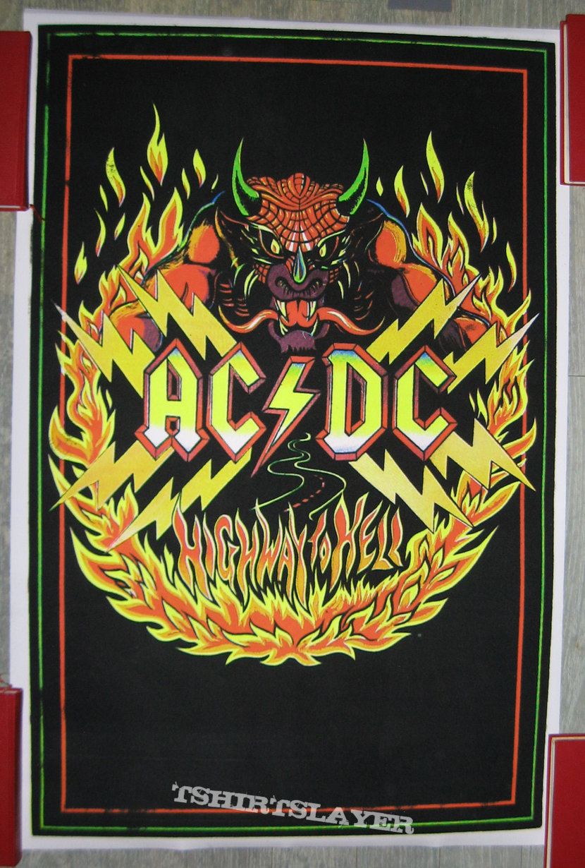 AC/DC Highway To Hell vtg black light poster | TShirtSlayer TShirt and  BattleJacket Gallery