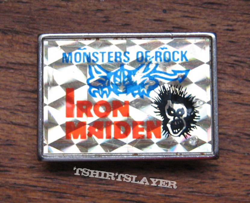 IRON MAIDEN Monsters Of Rock 1980s prismatic pin