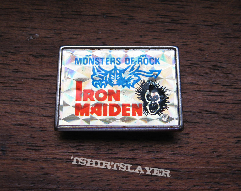 IRON MAIDEN Monsters Of Rock 1980s prismatic pin