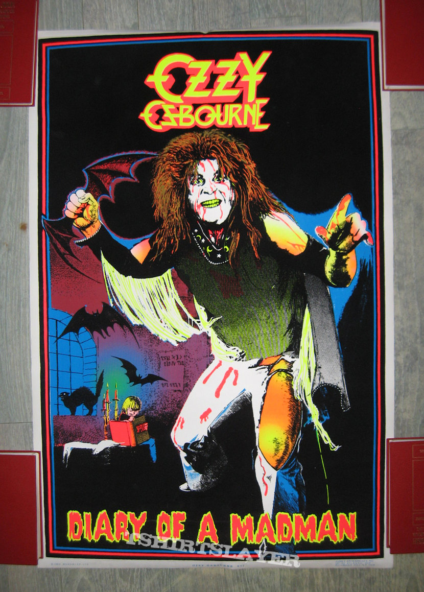 OZZY OSBOURNE Diary Of A Madman original black light velvet poster