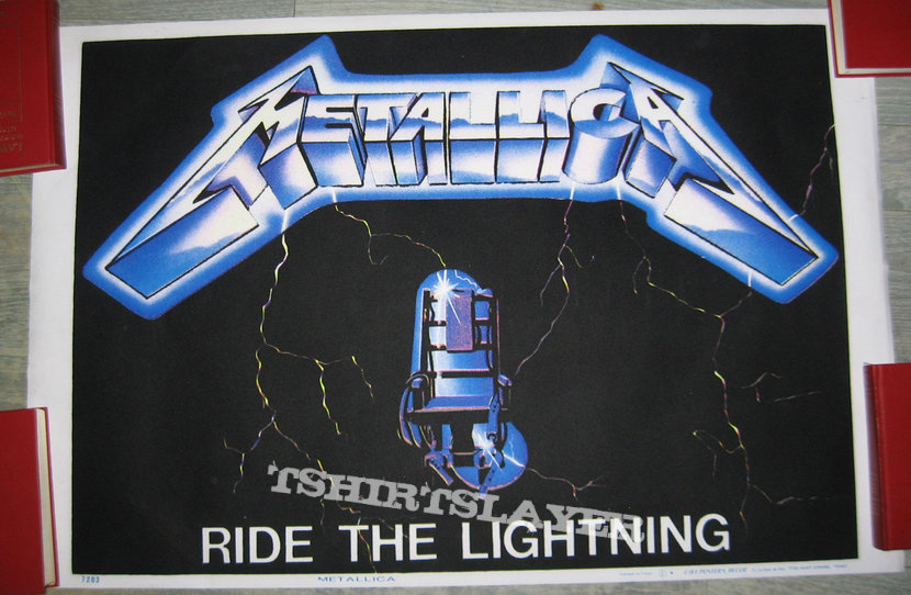 METALLICA Ride The Lightning original black light velvet poster