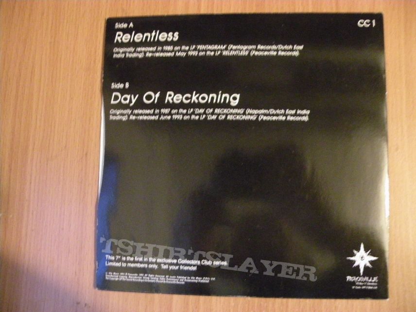 signed Pentagram- Relentless/ Day of reckoning 7&quot;
