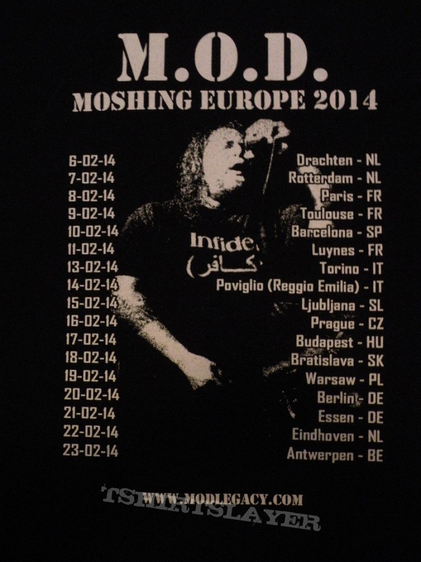 M.O.D.- Moshing Europe 2014 tourshirt