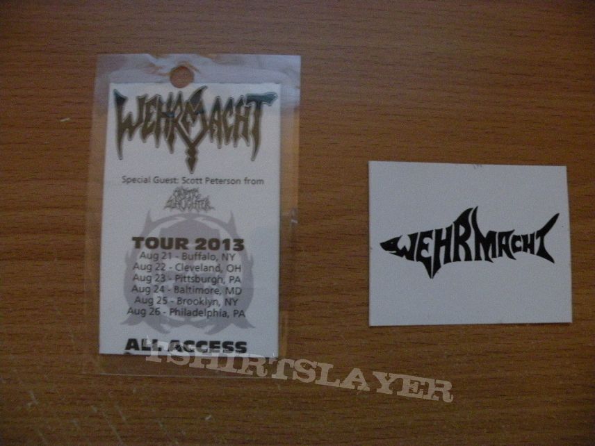 Wehrmacht 2013 tour laminate and sticker