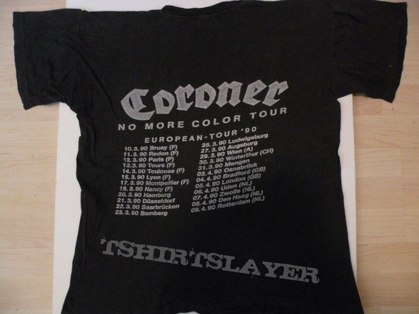 Coroner- No more color tourshirt 1990