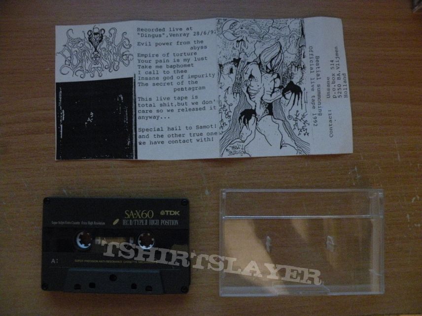 original Bestial Summoning official live tape 1992