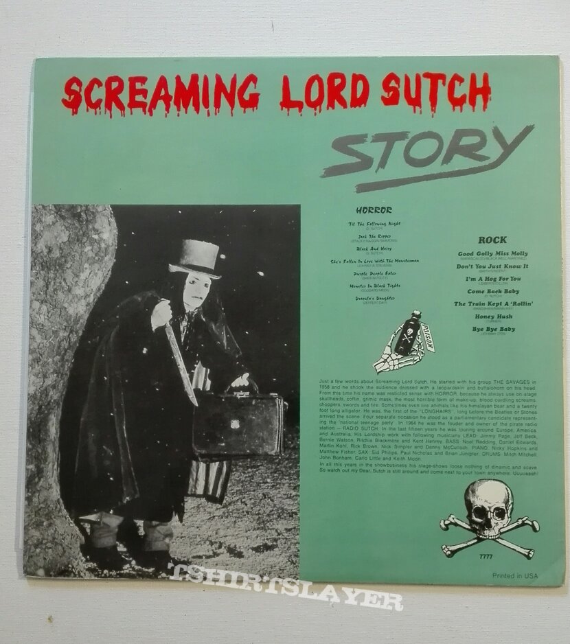 signed Screaming Lord Sutch and the Savages- Story compilation lp