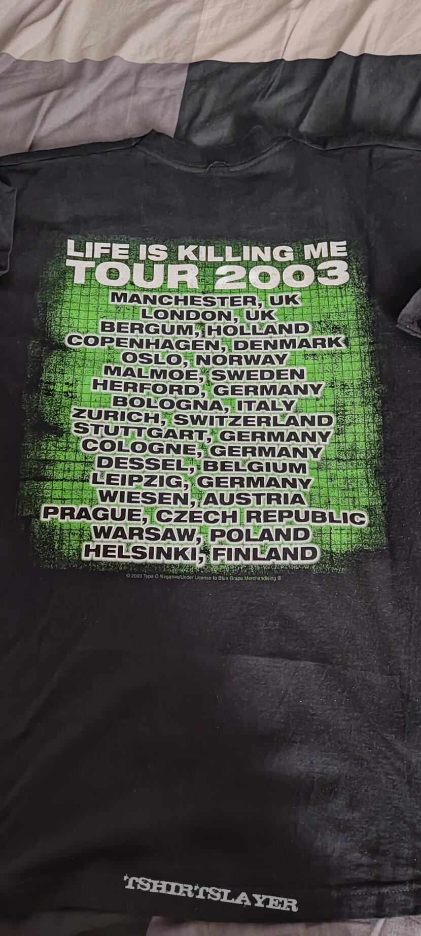 2003 Type O Negative Life Is Killing Me Tour Shirt