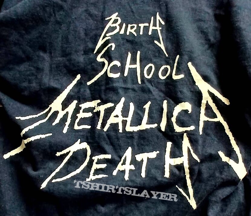 Metallica Flaming Skull Birth School Death LS Shirt