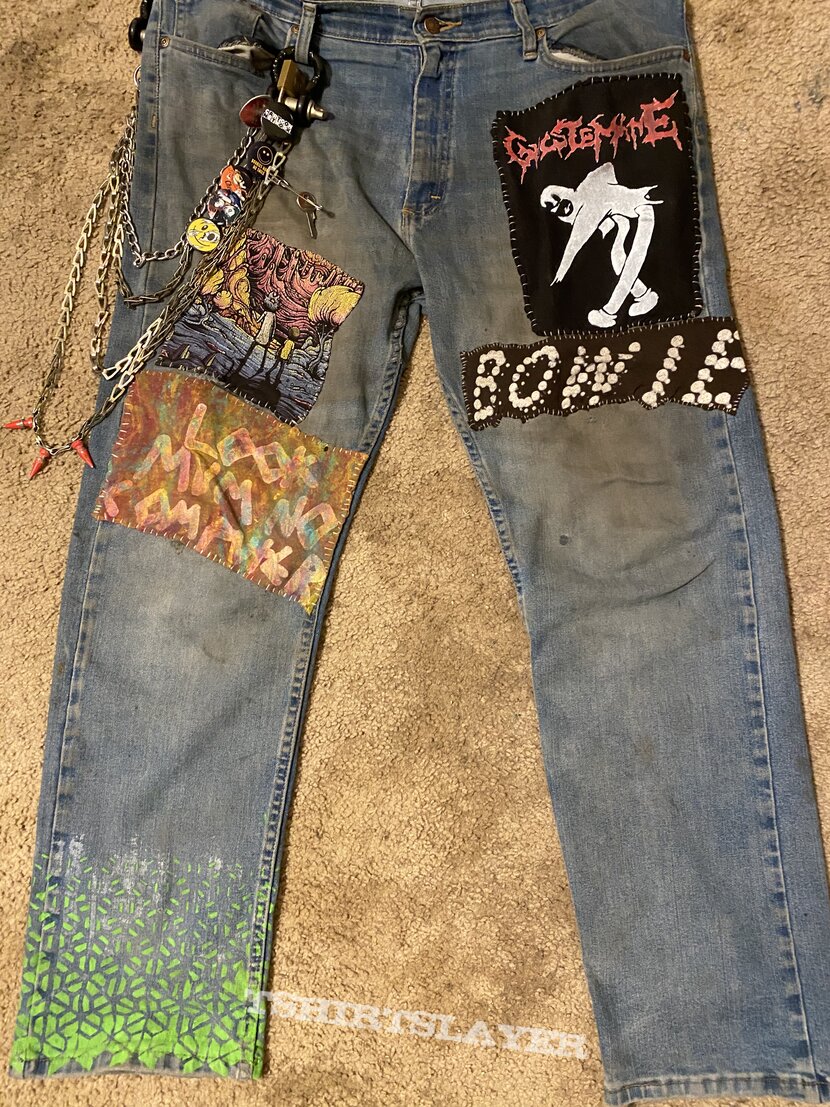 Ghostemane “Crust” style punk pants first attempt with D.I.Y. chain  accessory W.I.P. | TShirtSlayer TShirt and BattleJacket Gallery