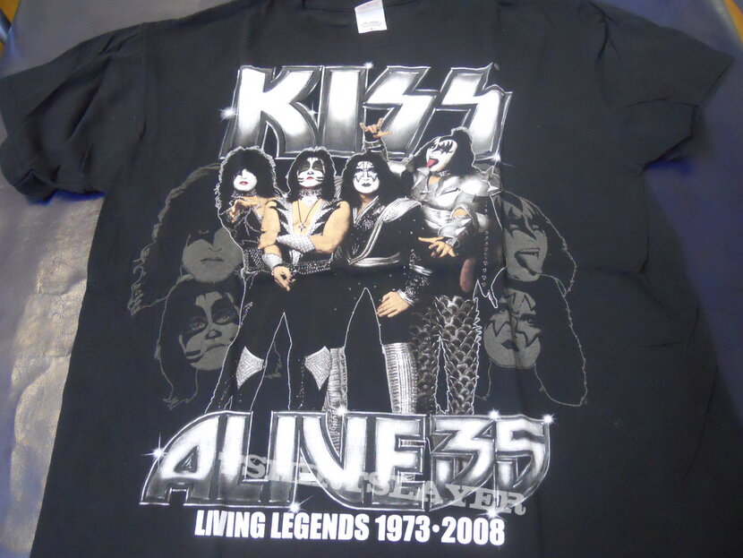 KISS T-Shirt Farewell Tour Silver Metallic tee (Medium) [Apparel]