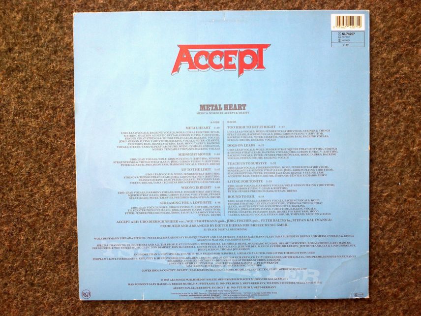 Accept - Metal Heart LP