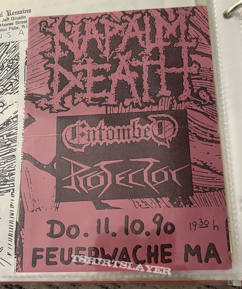 Napalm Death entombed handbill