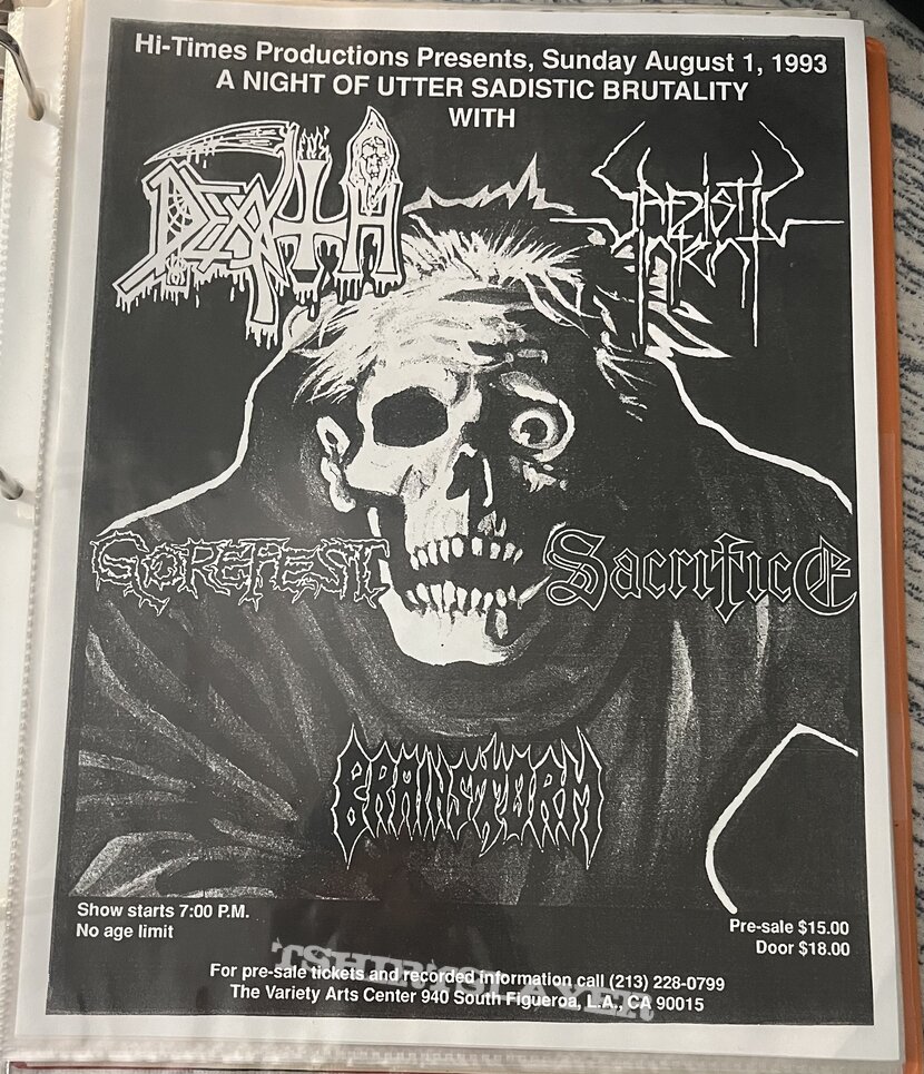 Death sadistic intent 1993 flyer