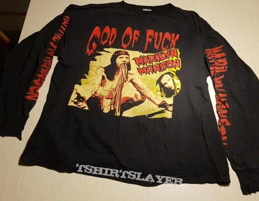 Marilyn Manson God of fuck Antichrist Superstar 1996 longsleeve 4-side print