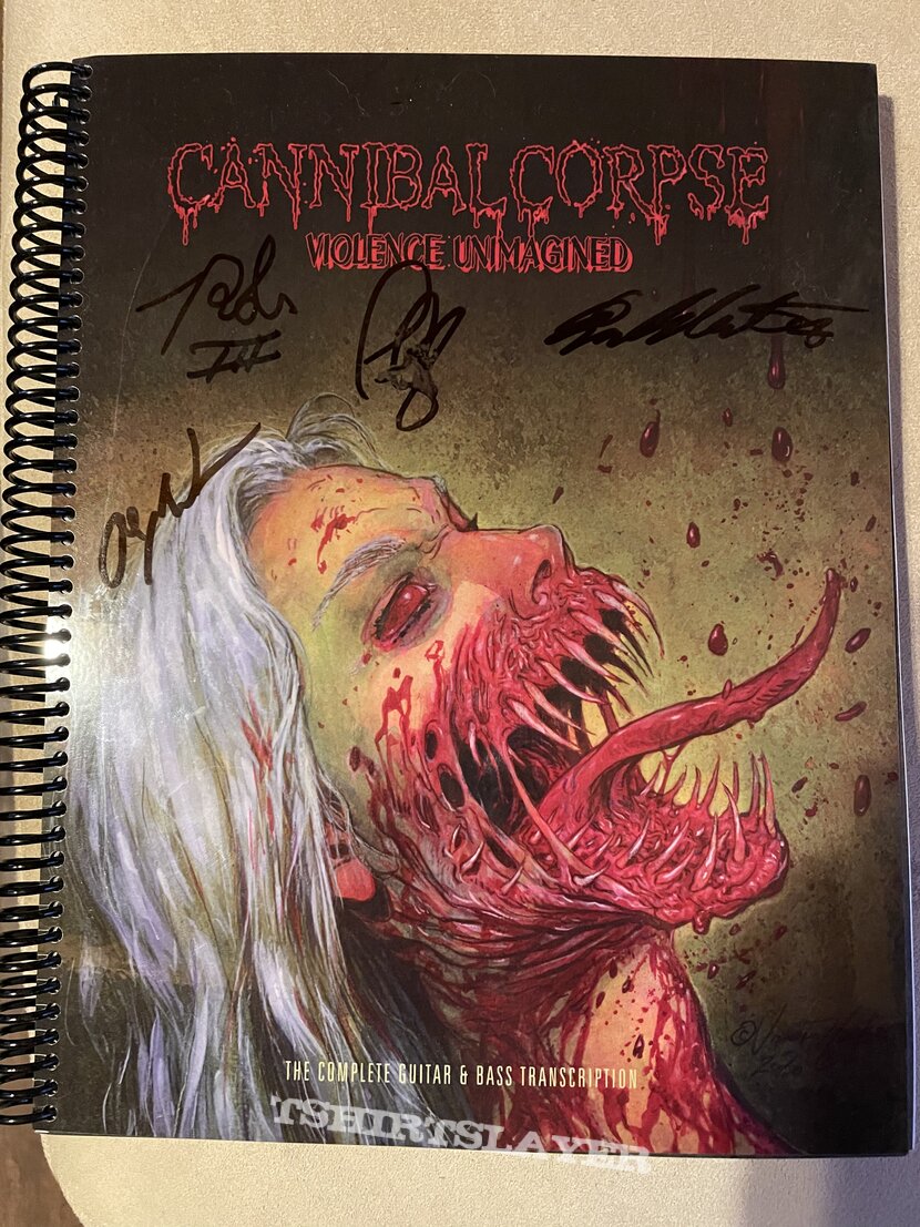 Cannibal Corpse Autographed Guitar &amp; Bass Tab Book