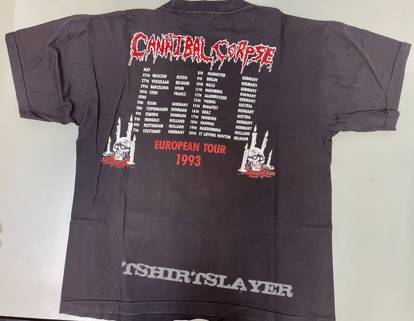 Cannibal Corpse Tomb of the Mutilated European 93 Tour Shirt
