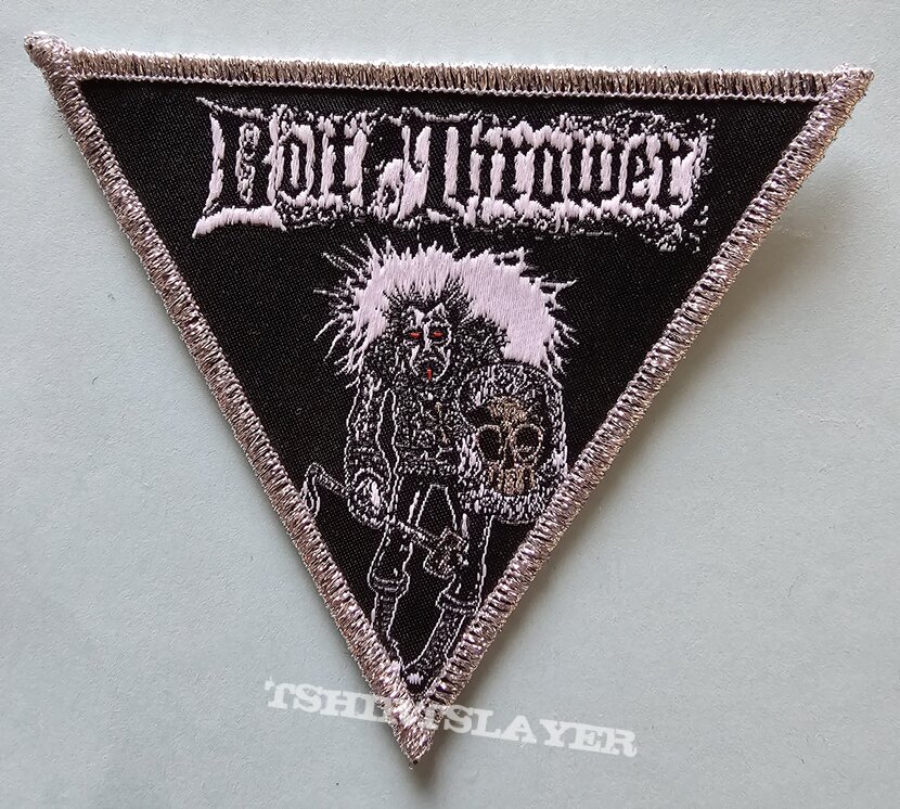 Bolt Thrower  In Battle There Is No Law Triangle Patch Silver Glitter Border