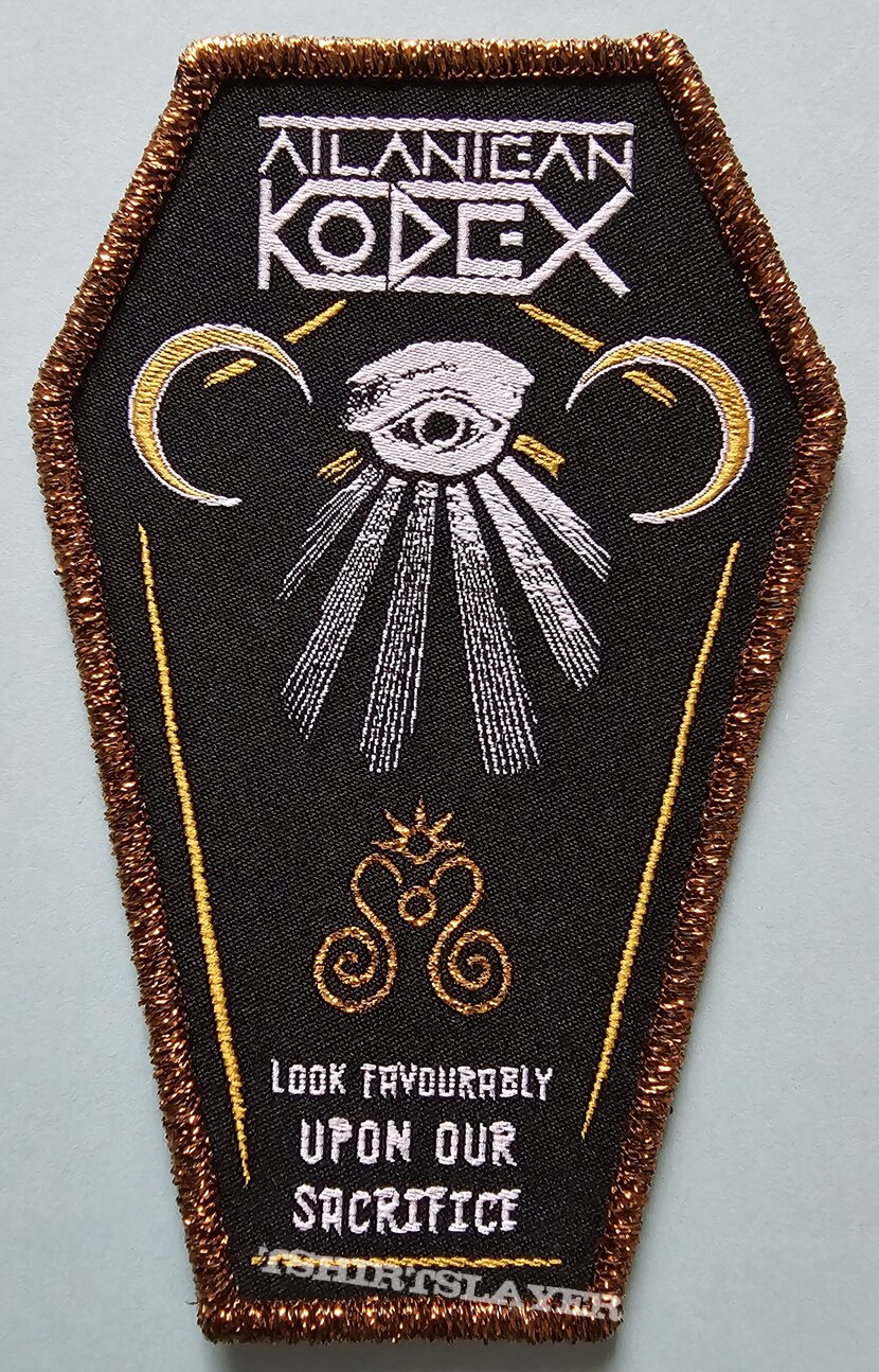 Atlantean Kodex Look Favourably Upon Our Sacrifice Coffin Patch Cooper Glitter Border 