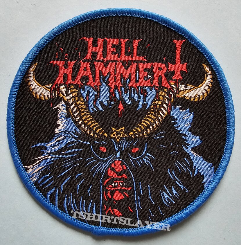 Hellhammer Circle Patch Blue Border 