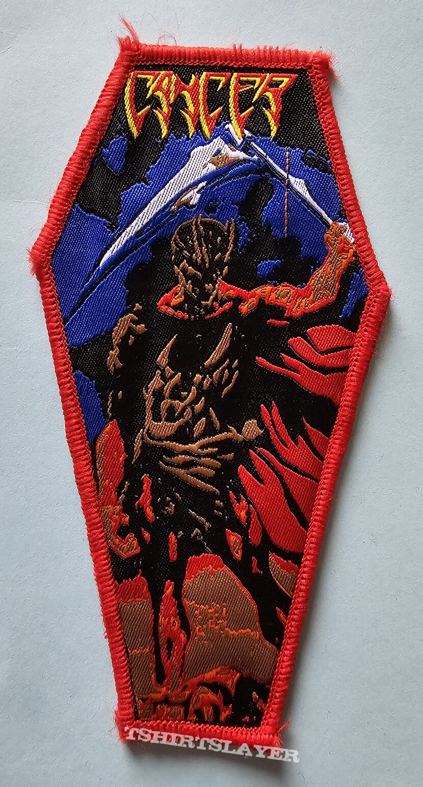 Cancer Death Shall Rise Coffin Patch Red Border 