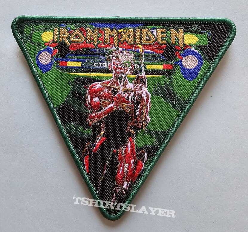 Iron Maiden Somewhere In Tour Triangle Patch Green Border 