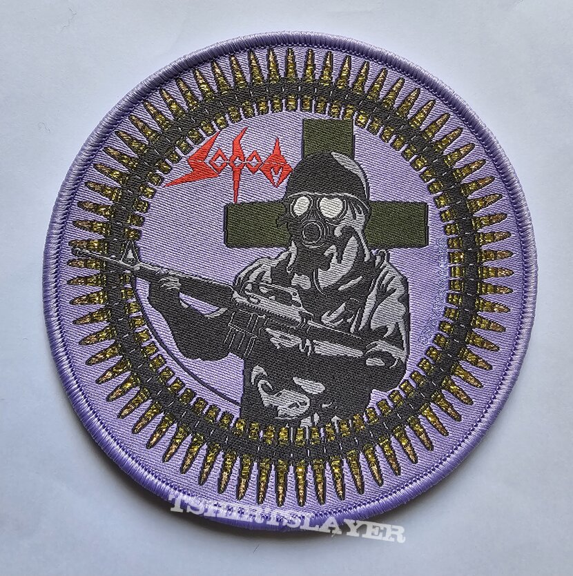 Sodom Persecution Mania Round Patch Purple Border 