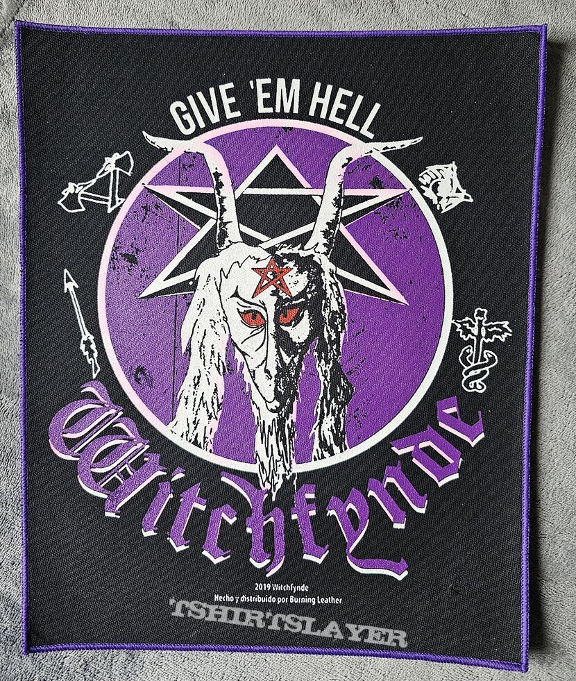 Witchfynde  Give &#039;Em Hell  Purple Border  Backpatch