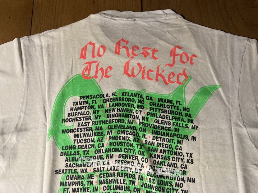 Ozzy Osbourne OG No rest for the wicked white Tour shirt