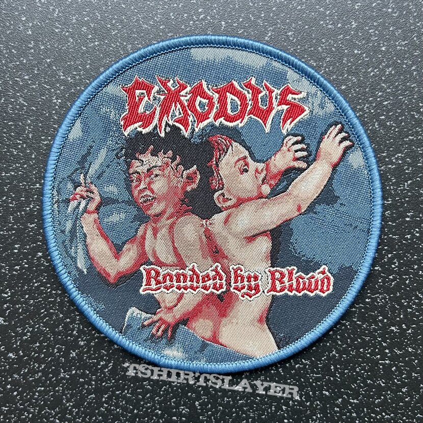 Exodus - Bonded by Blood woven patch (Blue border)